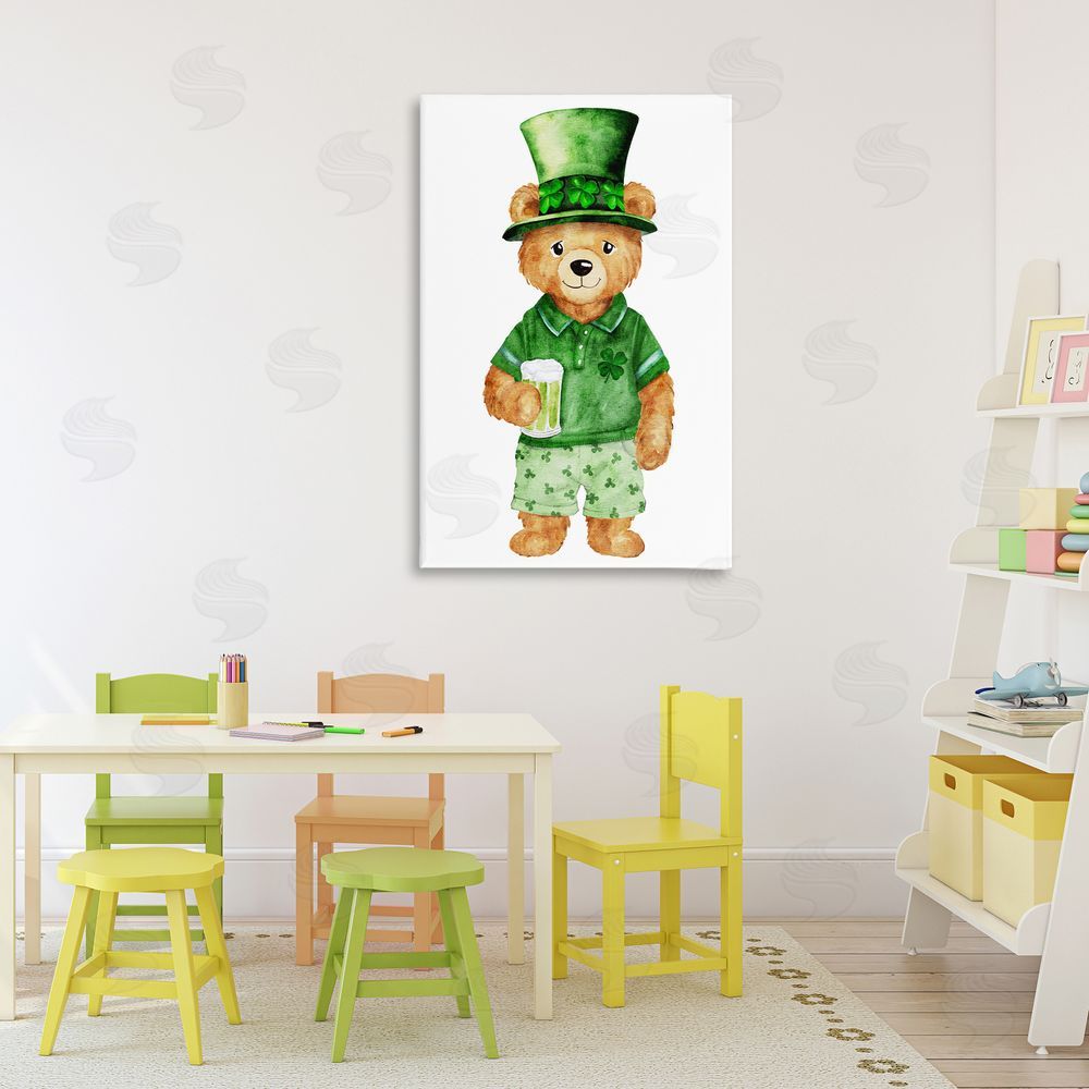 Amy Hall St. Patrick's Day Bear Printed Wall Art in Room