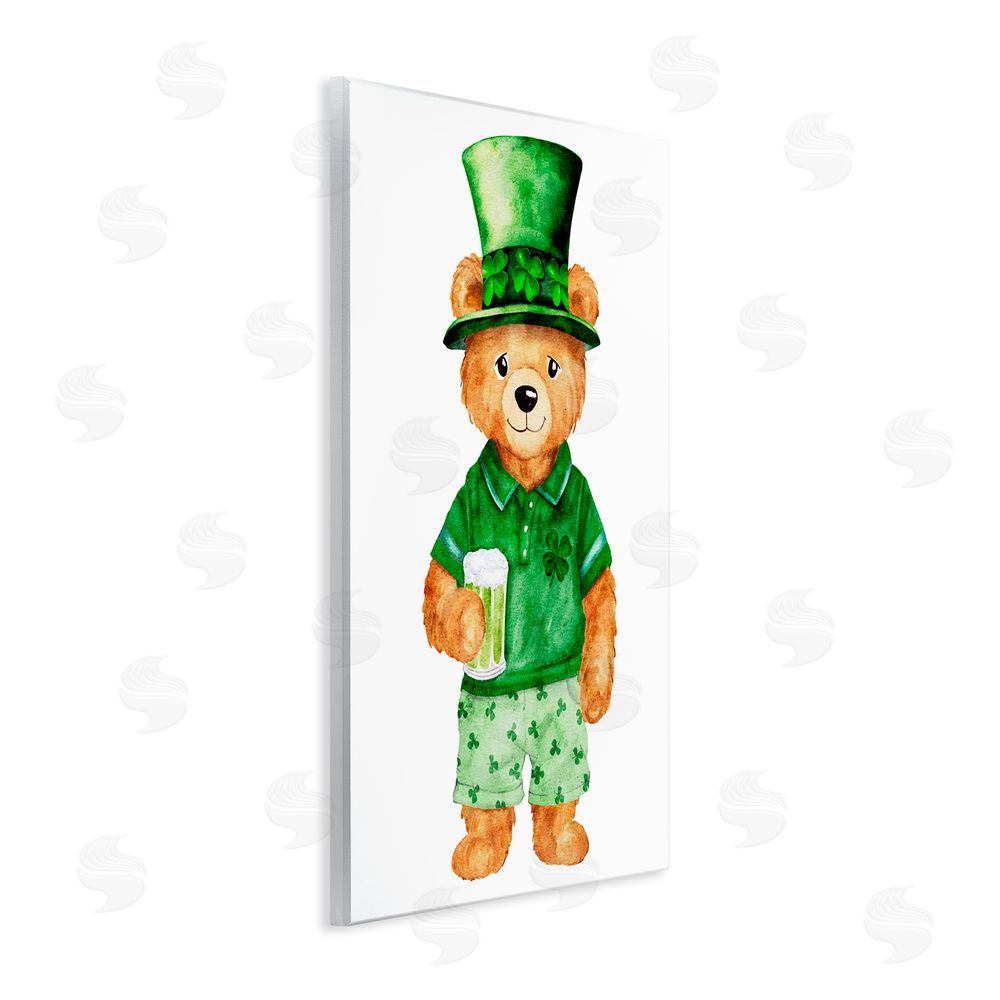 Amy Hall St. Patrick's Day Bear Wall Plaque Art Print