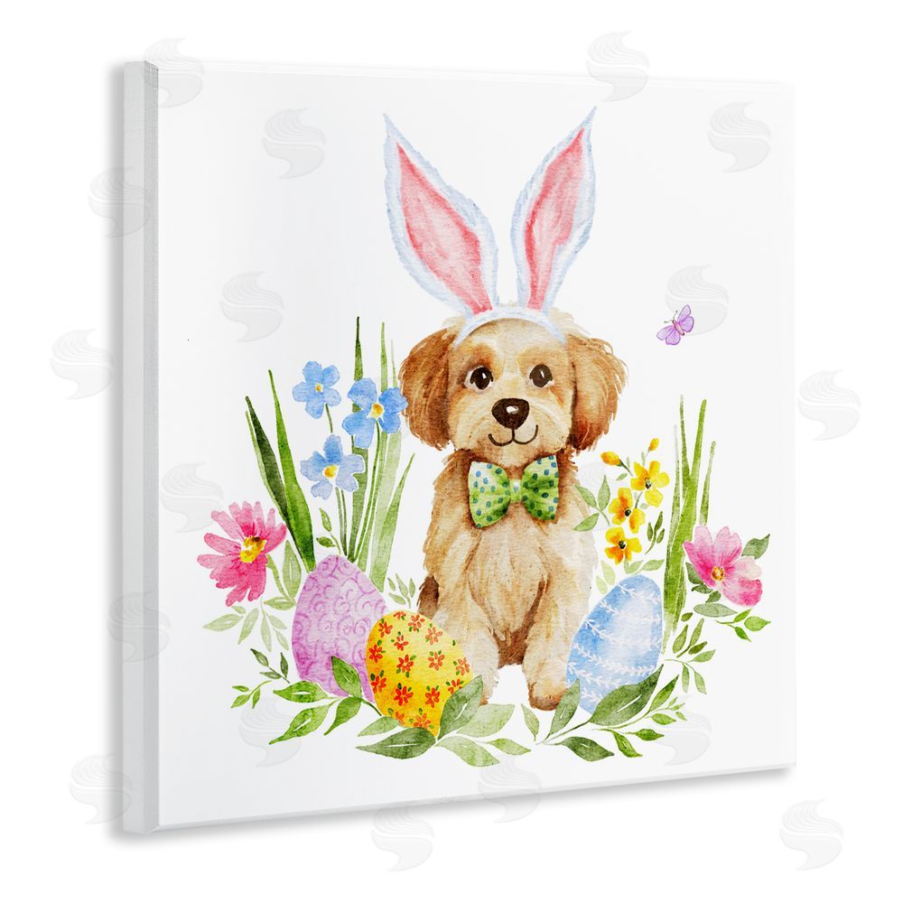 Amy Hall Playful Easter Puppy Wall Plaque Art Print
