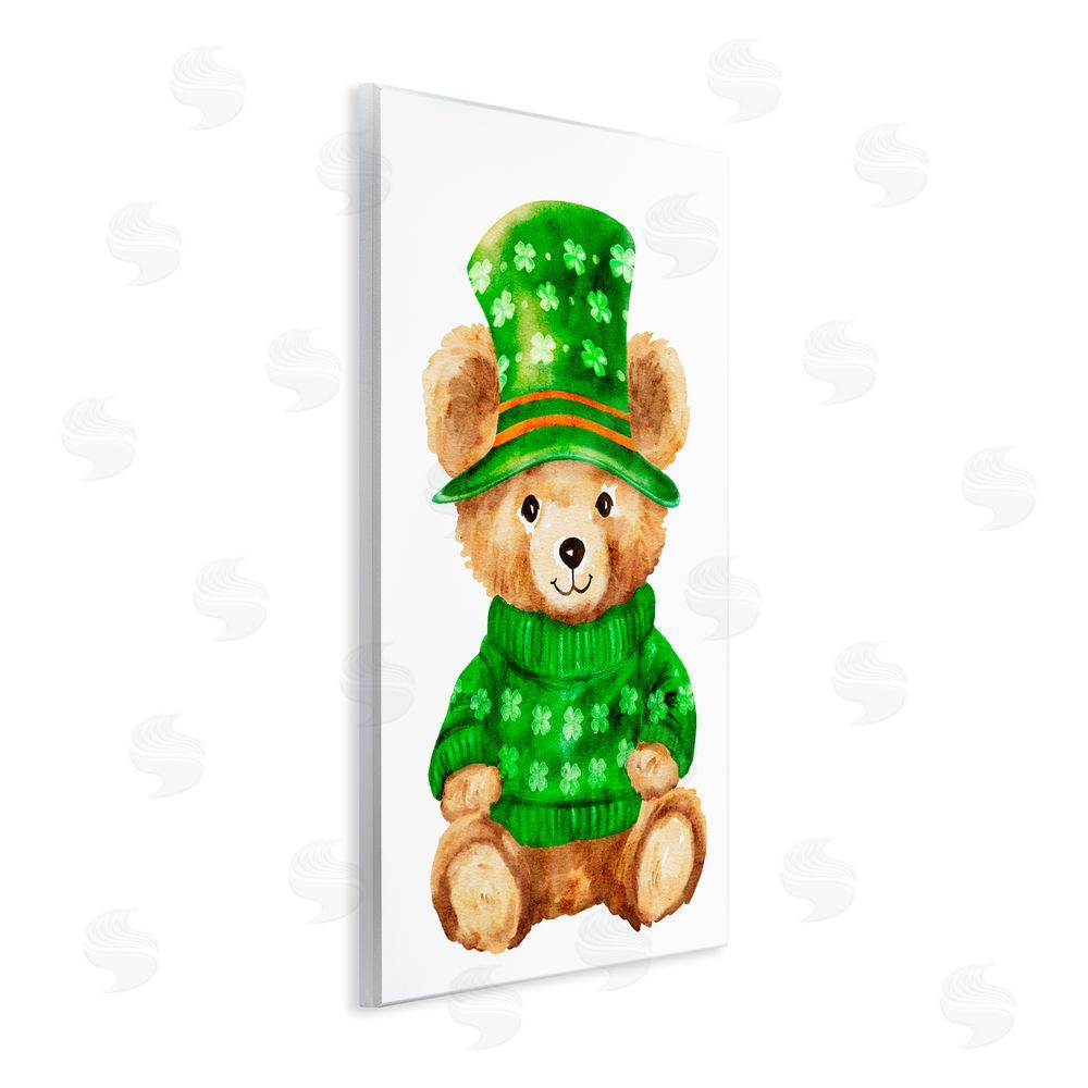 Amy Hall St. Patty's Day Bear Wall Plaque Art Print