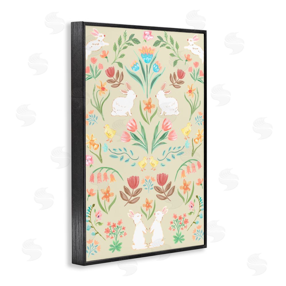Corinne Haig Symmetrical Easter Ivory Black Framed Giclee Wall Art Print
