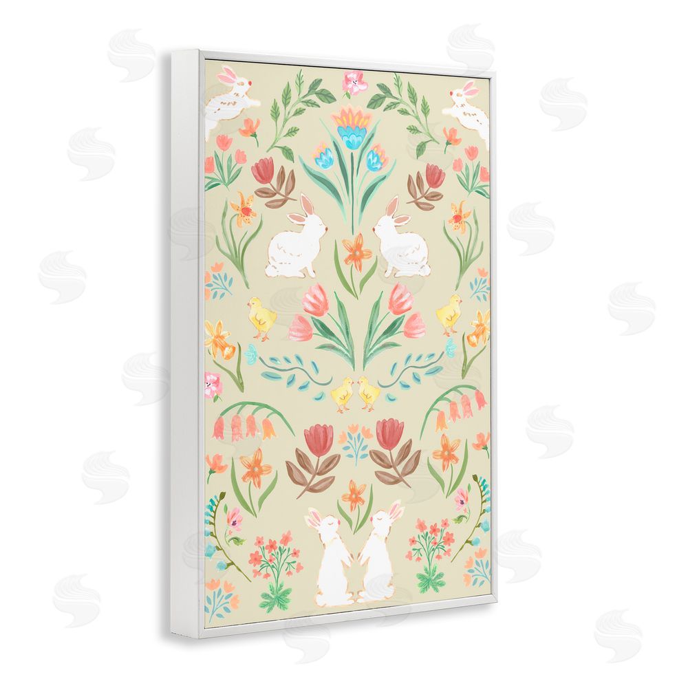 Corinne Haig Symmetrical Easter Ivory White Framed Giclee Wall Art Print
