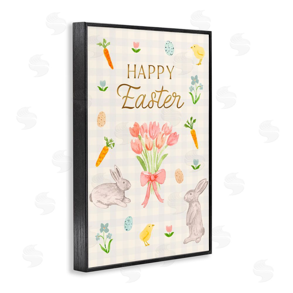 Juliet Meeks Happy Easter Soft Spring Compilation Black Framed Giclee Wall Art Print