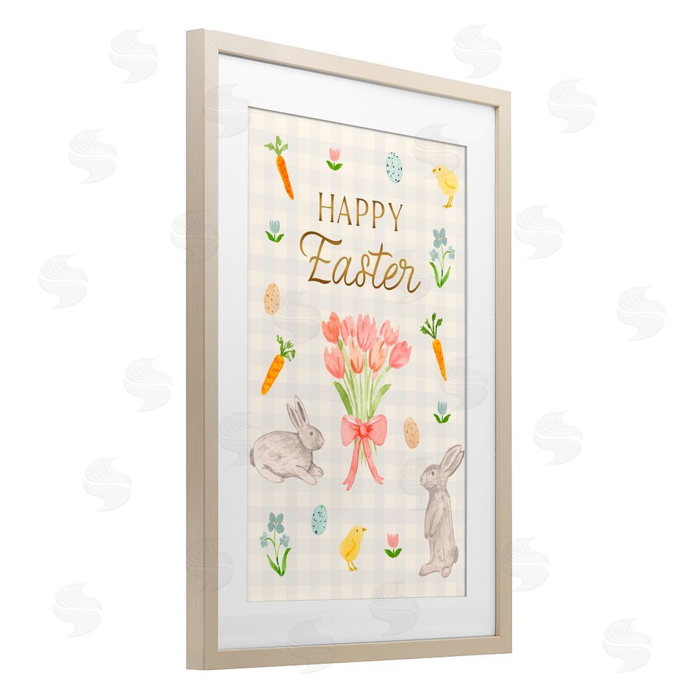 Juliet Meeks Happy Easter Soft Spring Compilation Birch Framed Print Under Glass with White Mat Wall Art