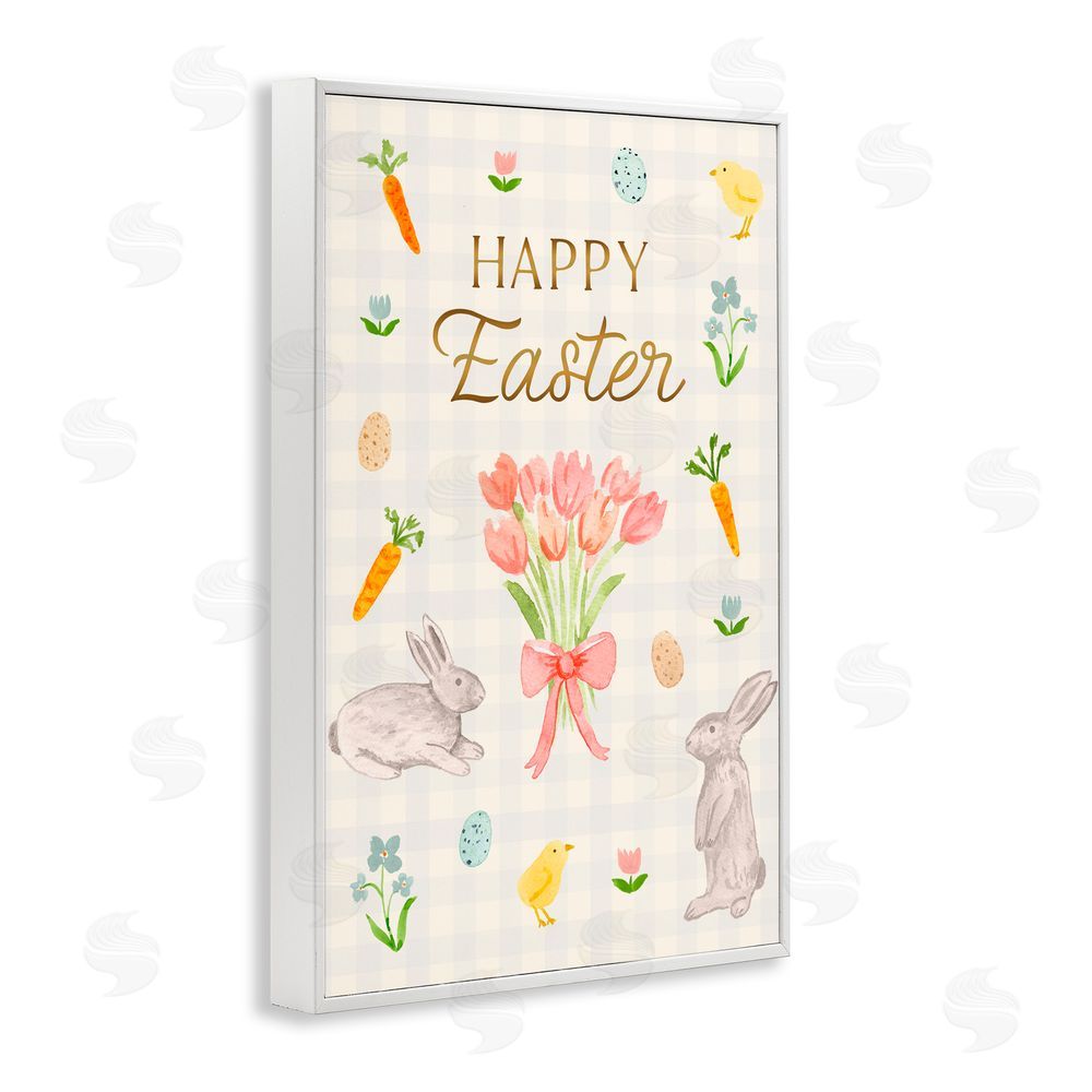 Juliet Meeks Happy Easter Soft Spring Compilation White Framed Giclee Wall Art Print