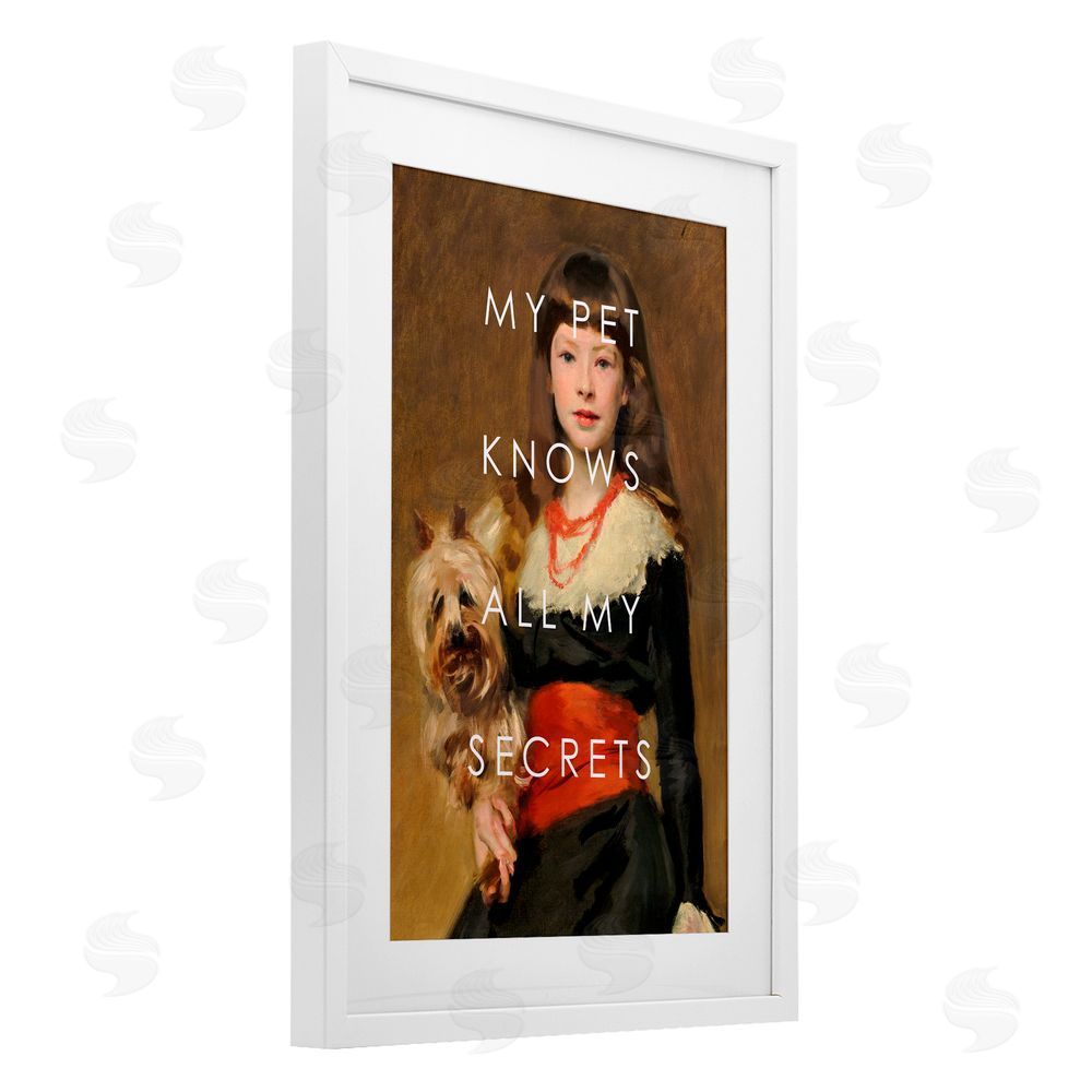Corinne Haig My Pet Knows All My Secrets White Framed Print Under Glass Art