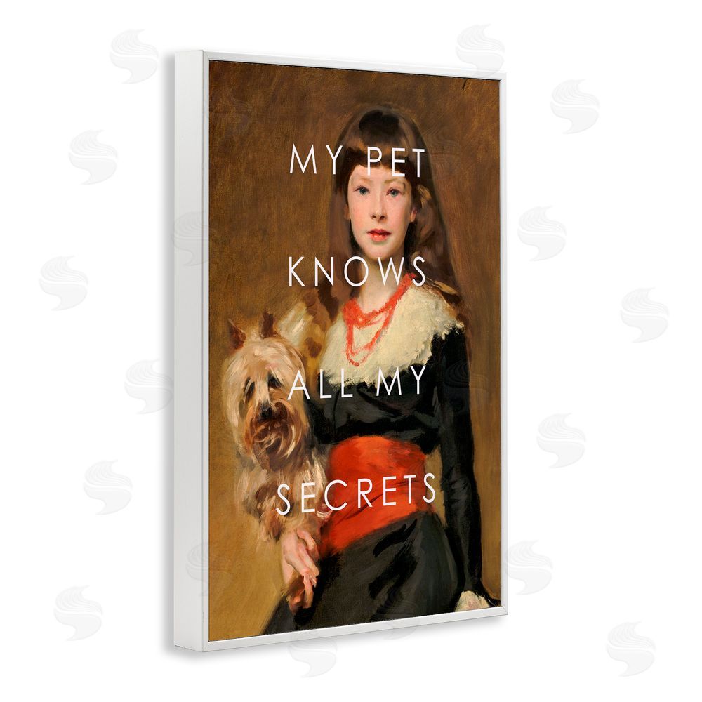 Corinne Haig My Pet Knows All My Secrets White Frame Giclee Art Print