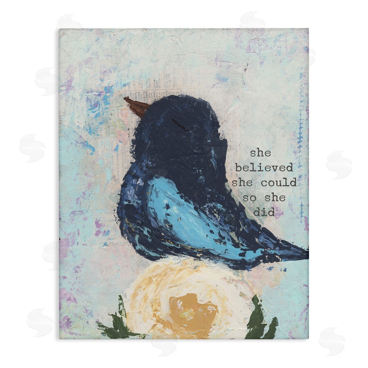 Cassandra Cushman She Believed Uplifting Bird Canvas Wall Art Print