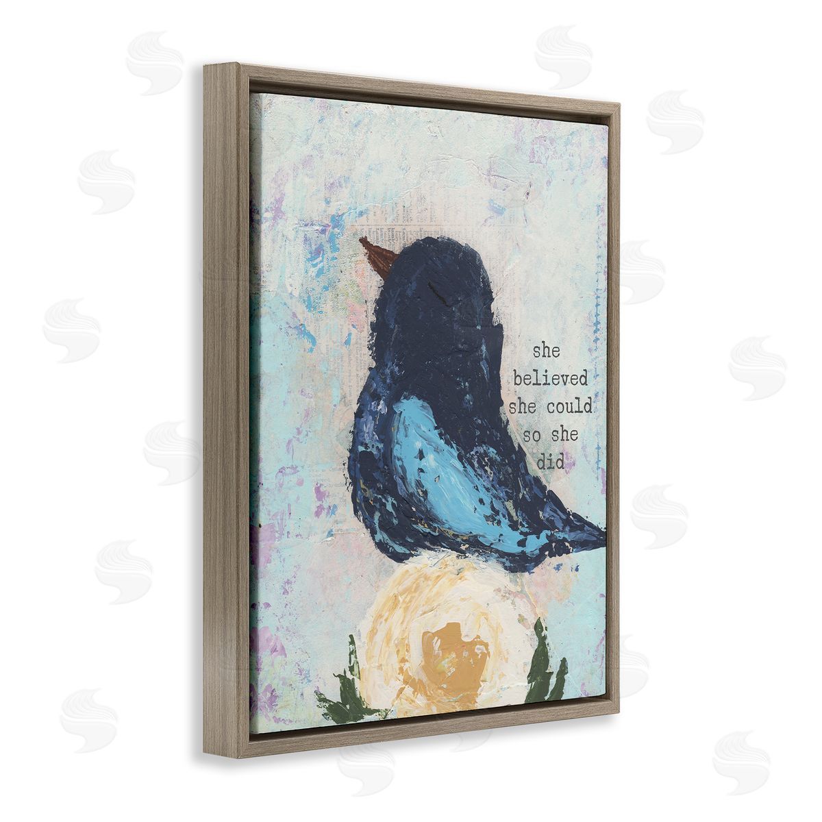 Cassandra Cushman She Believed Uplifting Bird Canvas Wall Art Print