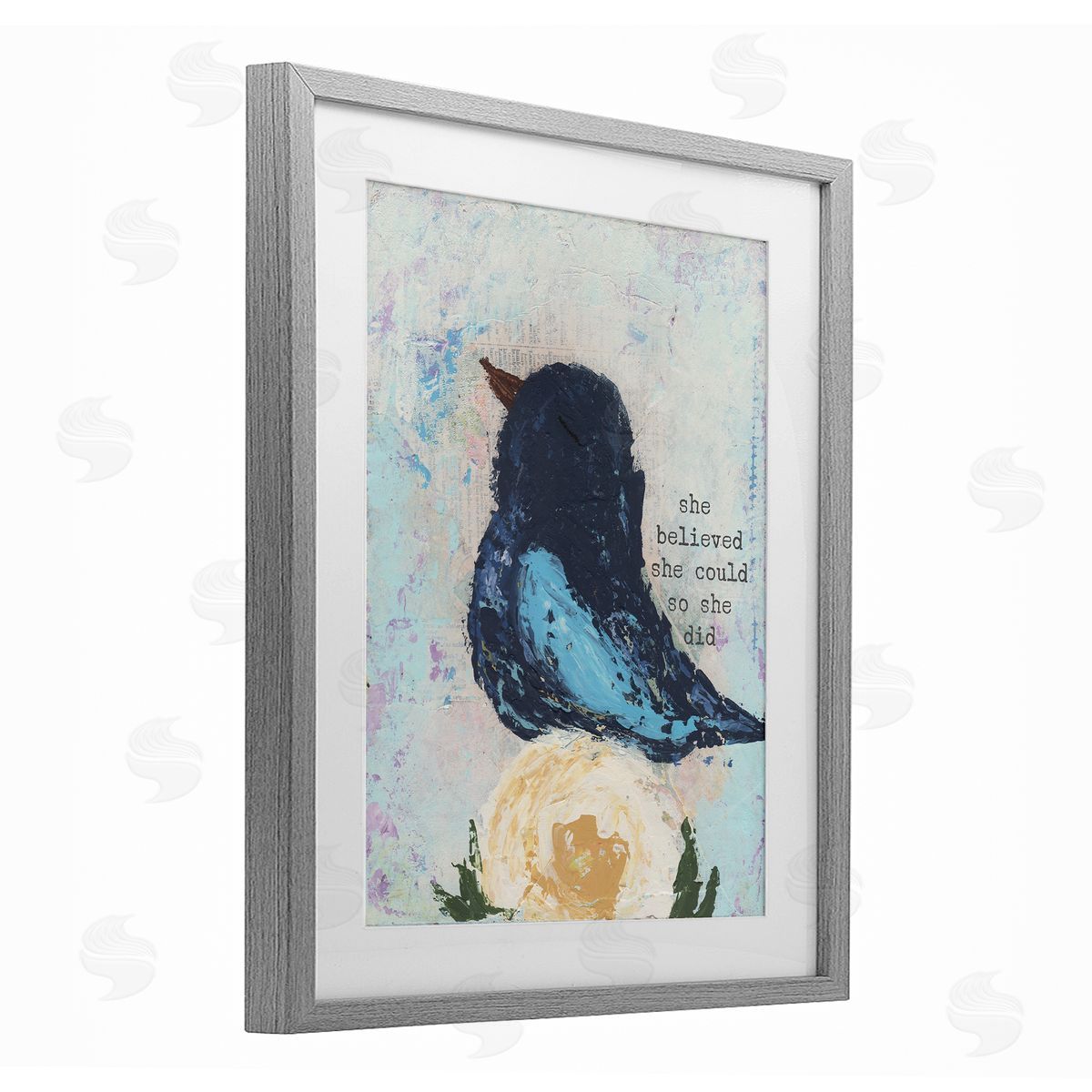 Cassandra Cushman She Believed Uplifting Bird Canvas Wall Art Print