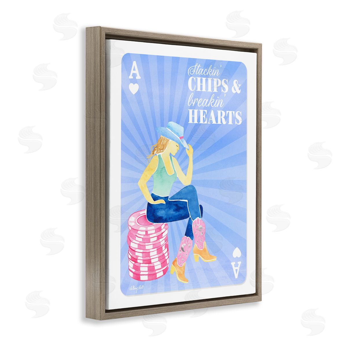 Hillary Holt Stackin' Chips And Breakin' Hearts Canvas Wall Art Print