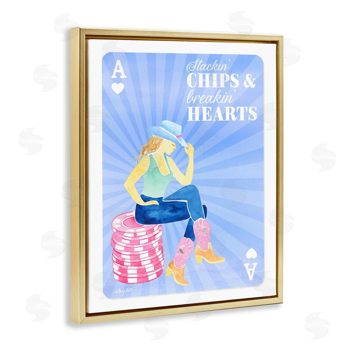 Hillary Holt Stackin' Chips And Breakin' Hearts Canvas Wall Art Print