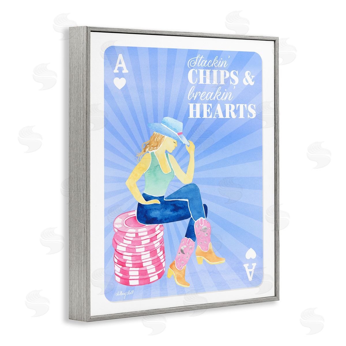 Hillary Holt Stackin' Chips And Breakin' Hearts Canvas Wall Art Print