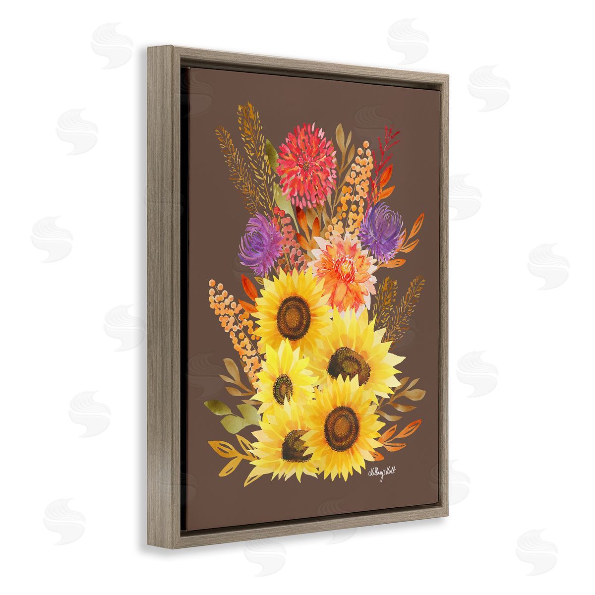 Hillary Holt Autumn Sunflowers & Assortment Canvas Wall Art Print