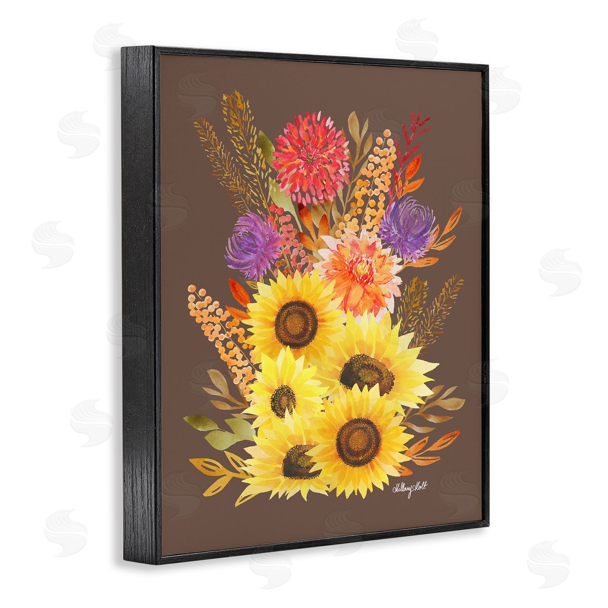 Hillary Holt Autumn Sunflowers & Assortment Canvas Wall Art Print