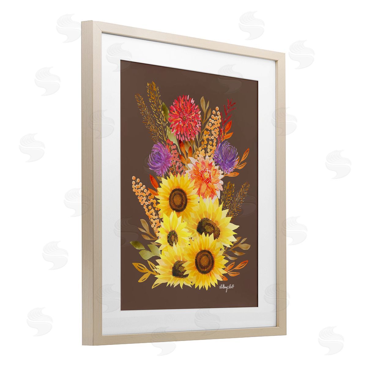 Hillary Holt Autumn Sunflowers & Assortment Canvas Wall Art Print
