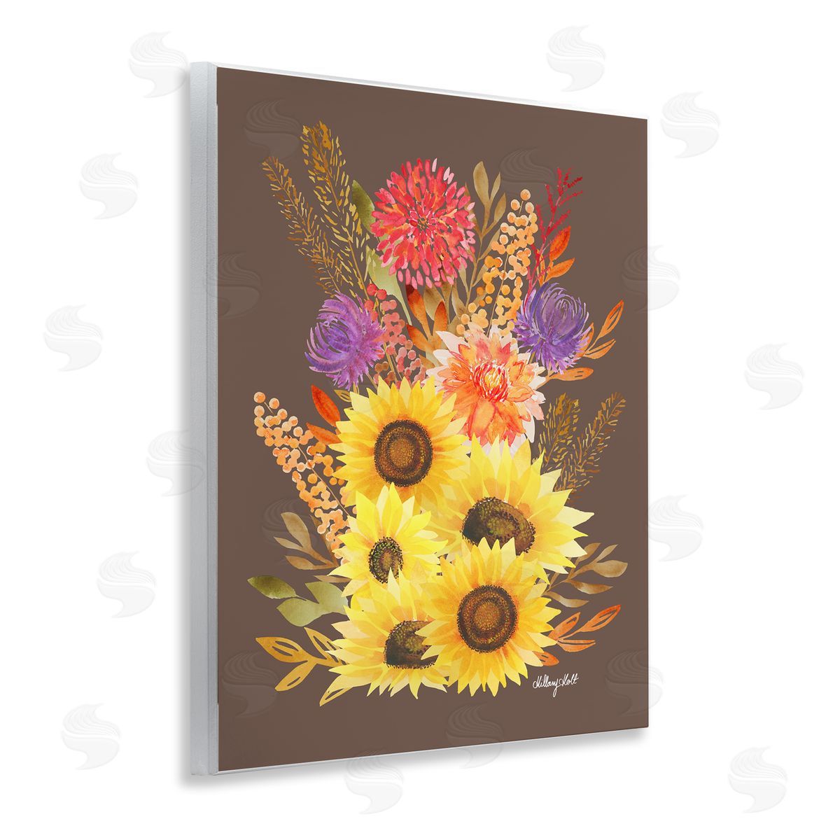 Hillary Holt Autumn Sunflowers & Assortment Canvas Wall Art Print