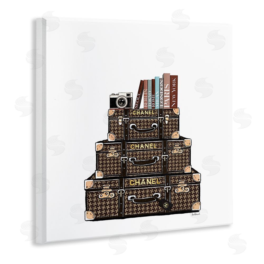 Amanda Greenwood Travel Vintage Luggage & Books Wall Plaque Art Print