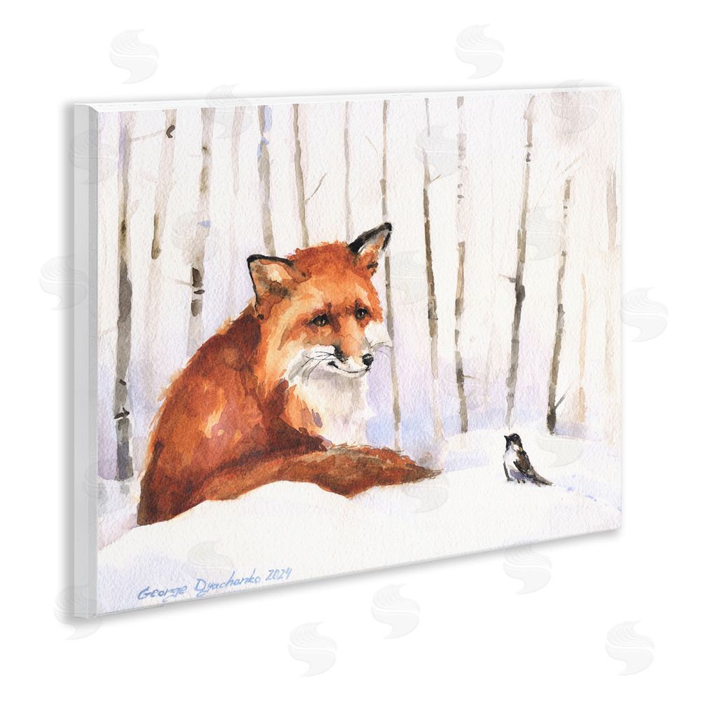 George Dyachenko Meeting of Fox And Sparrow Wall Plaque Art Print