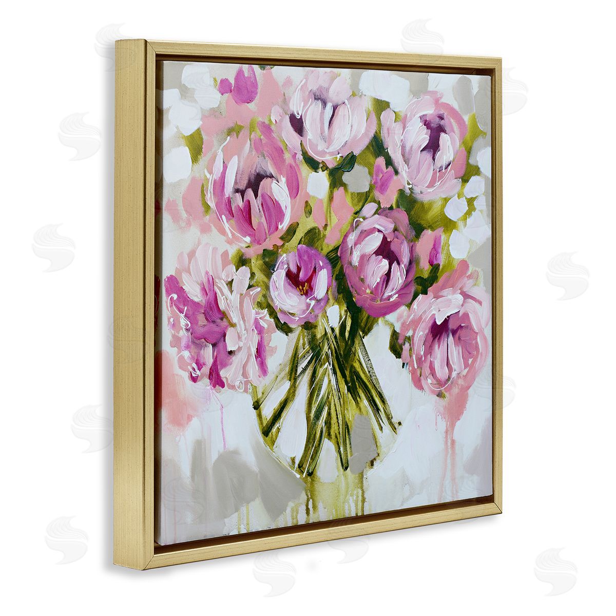Amanda Brooks Bundle Of Daubed Peonies Canvas Wall Art Print