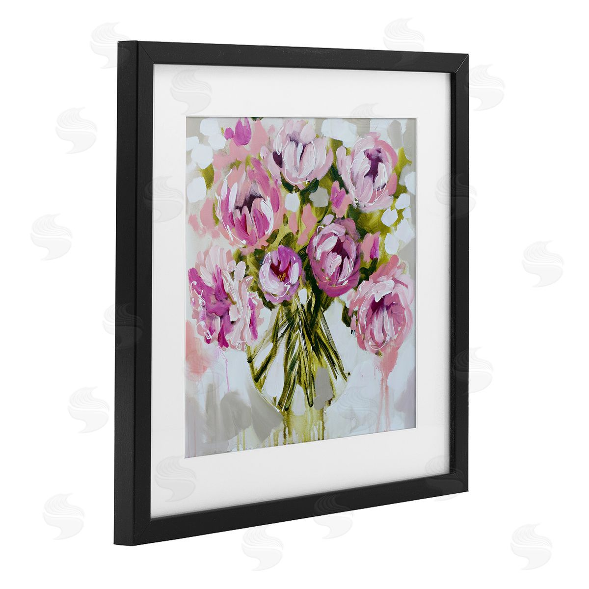 Amanda Brooks Bundle Of Daubed Peonies Canvas Wall Art Print