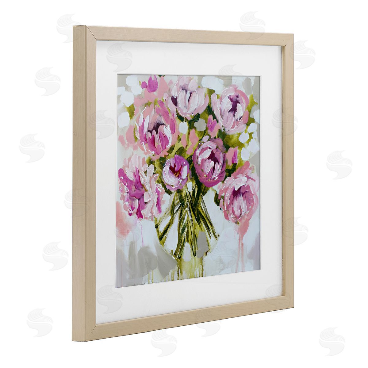 Amanda Brooks Bundle Of Daubed Peonies Canvas Wall Art Print
