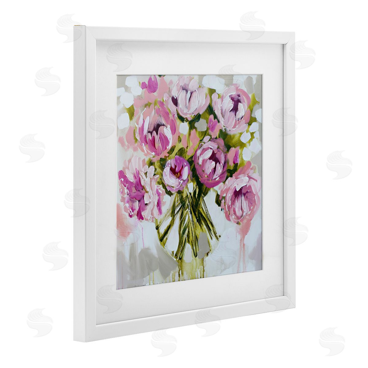 Amanda Brooks Bundle Of Daubed Peonies Canvas Wall Art Print