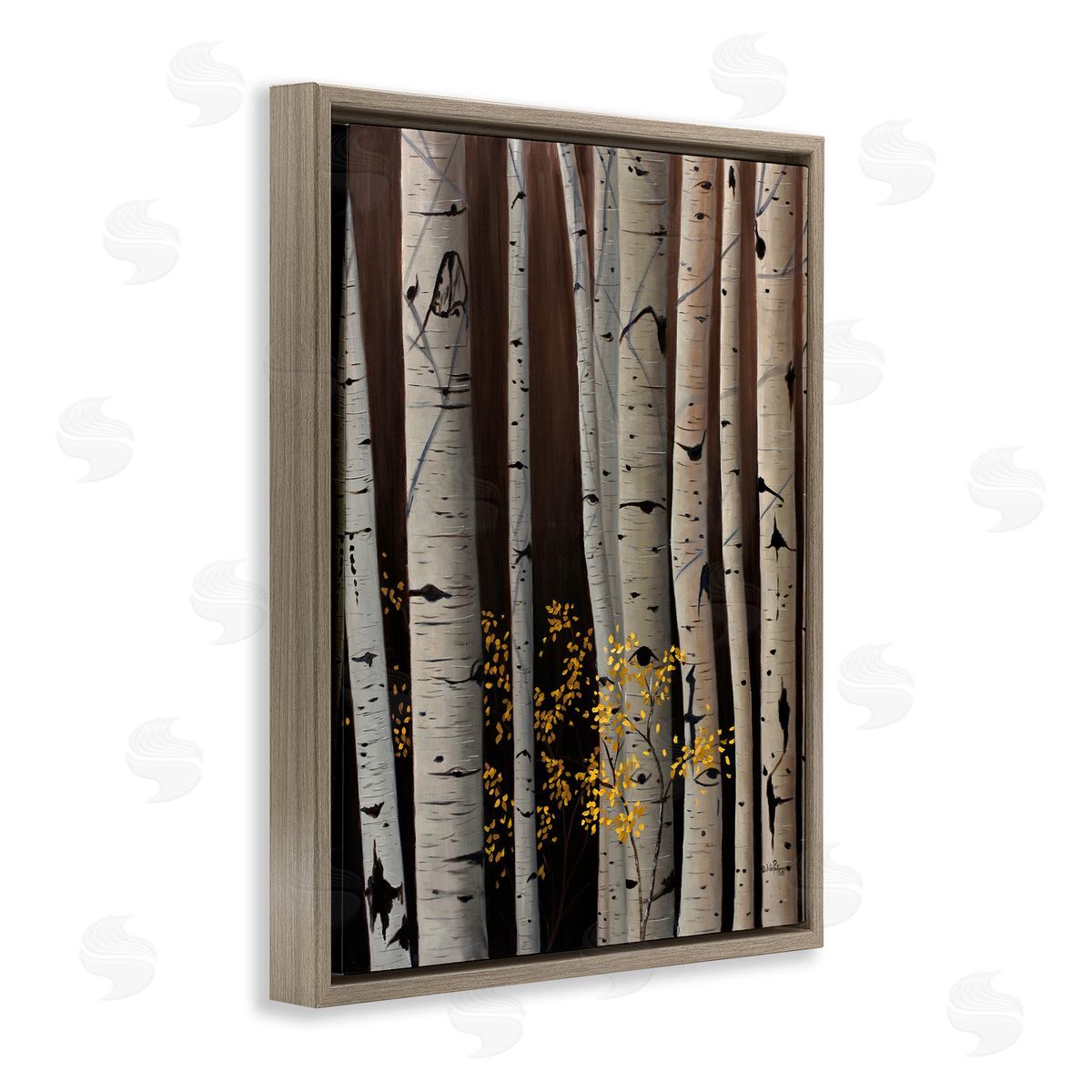 Julie Peterson Autumnal Birch Tree Trunks Canvas Wall Art Print