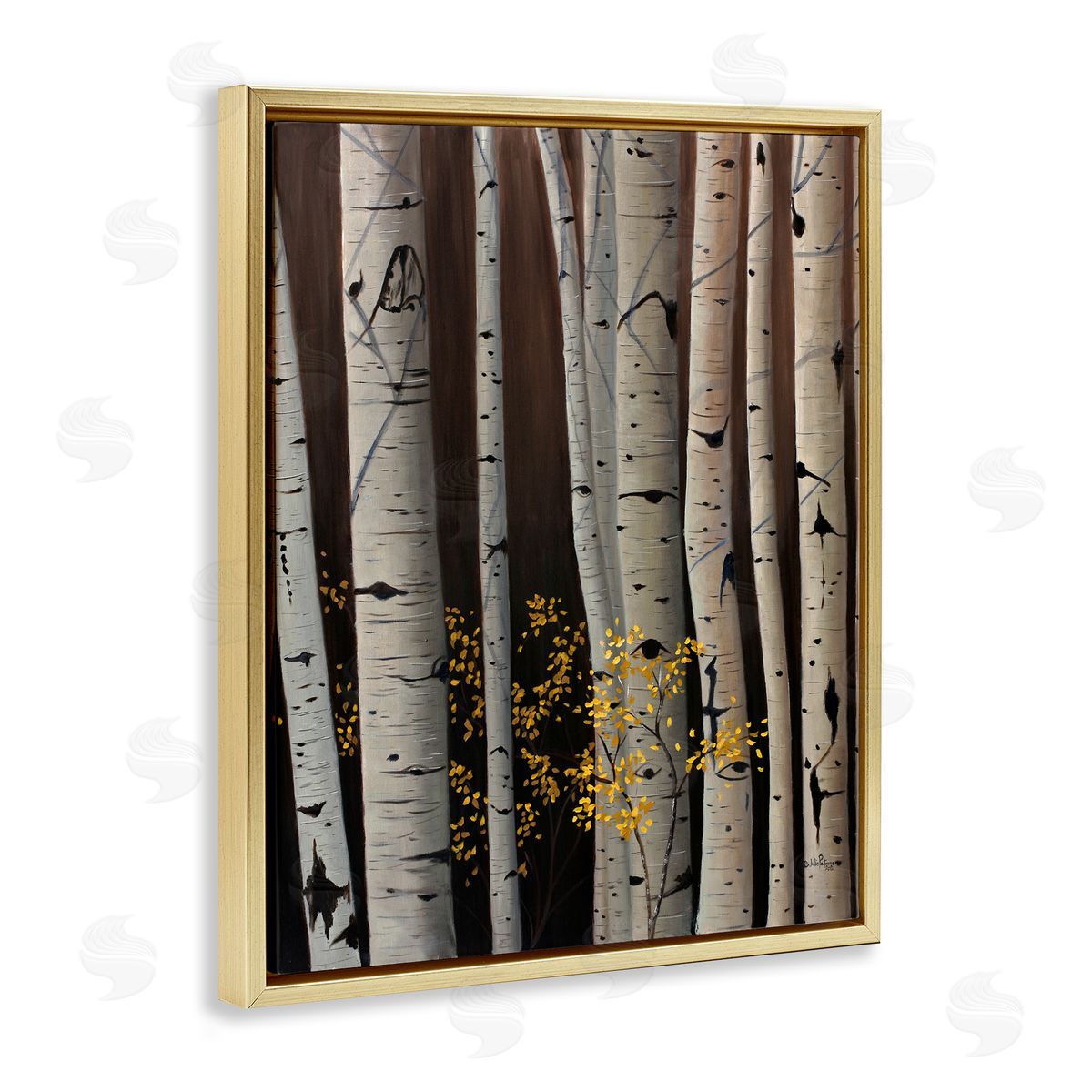 Julie Peterson Autumnal Birch Tree Trunks Canvas Wall Art Print