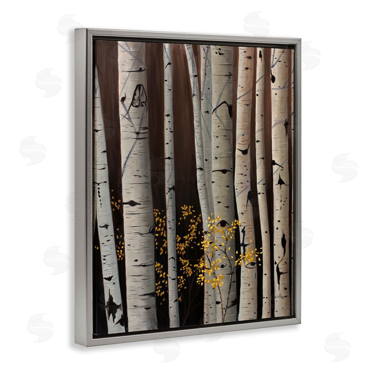 Julie Peterson Autumnal Birch Tree Trunks Canvas Wall Art Print