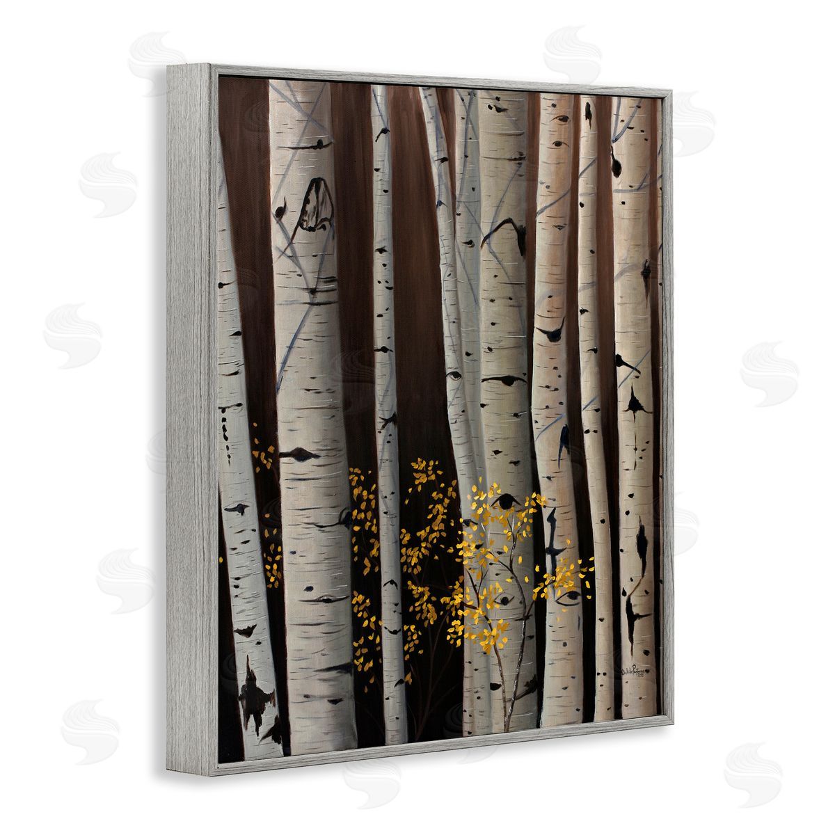 Julie Peterson Autumnal Birch Tree Trunks Canvas Wall Art Print