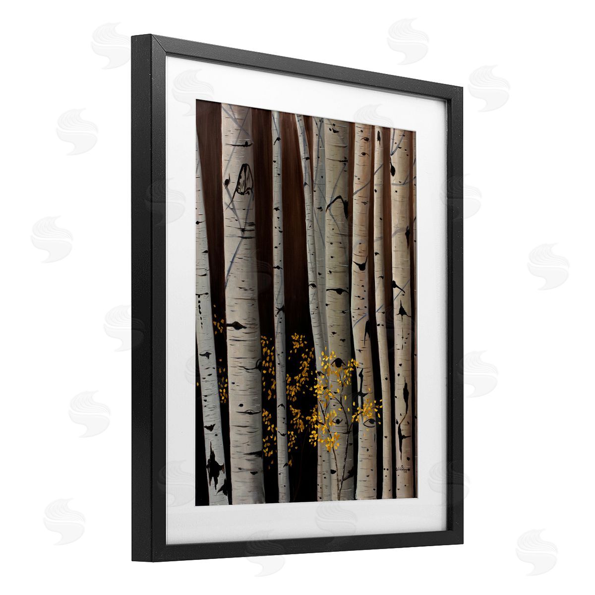Julie Peterson Autumnal Birch Tree Trunks Canvas Wall Art Print