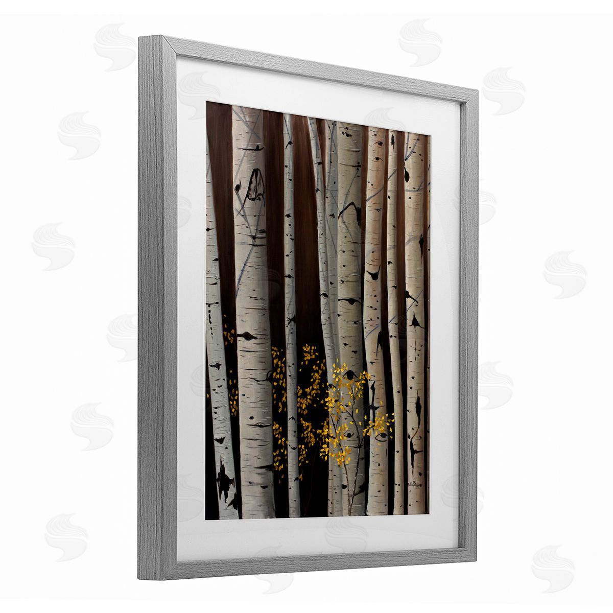 Julie Peterson Autumnal Birch Tree Trunks Canvas Wall Art Print