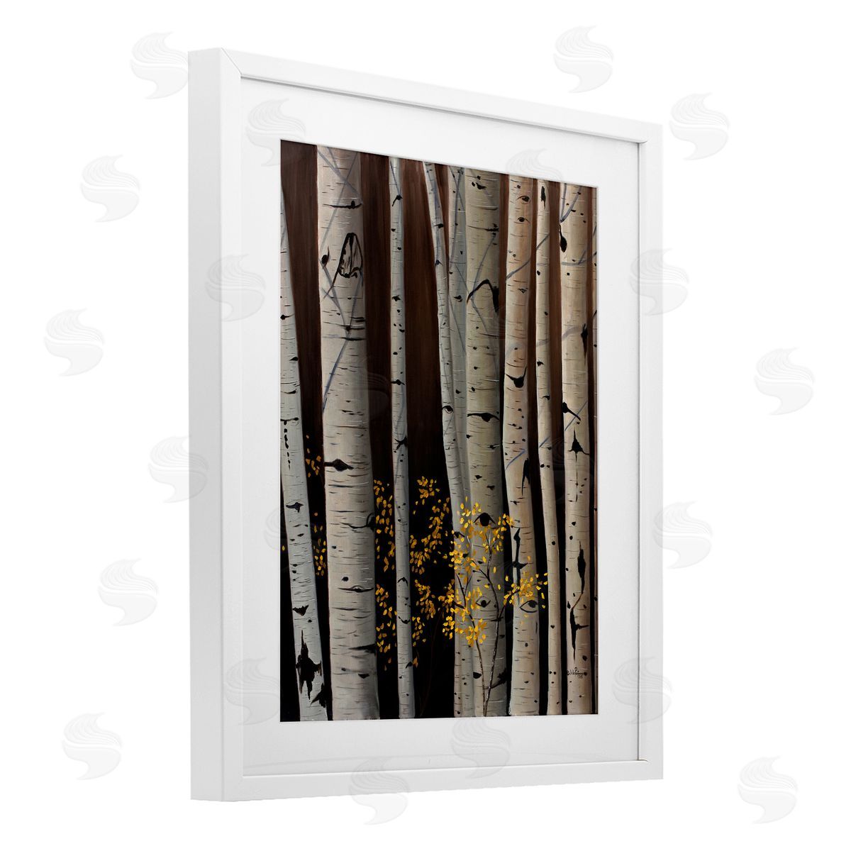 Julie Peterson Autumnal Birch Tree Trunks Canvas Wall Art Print