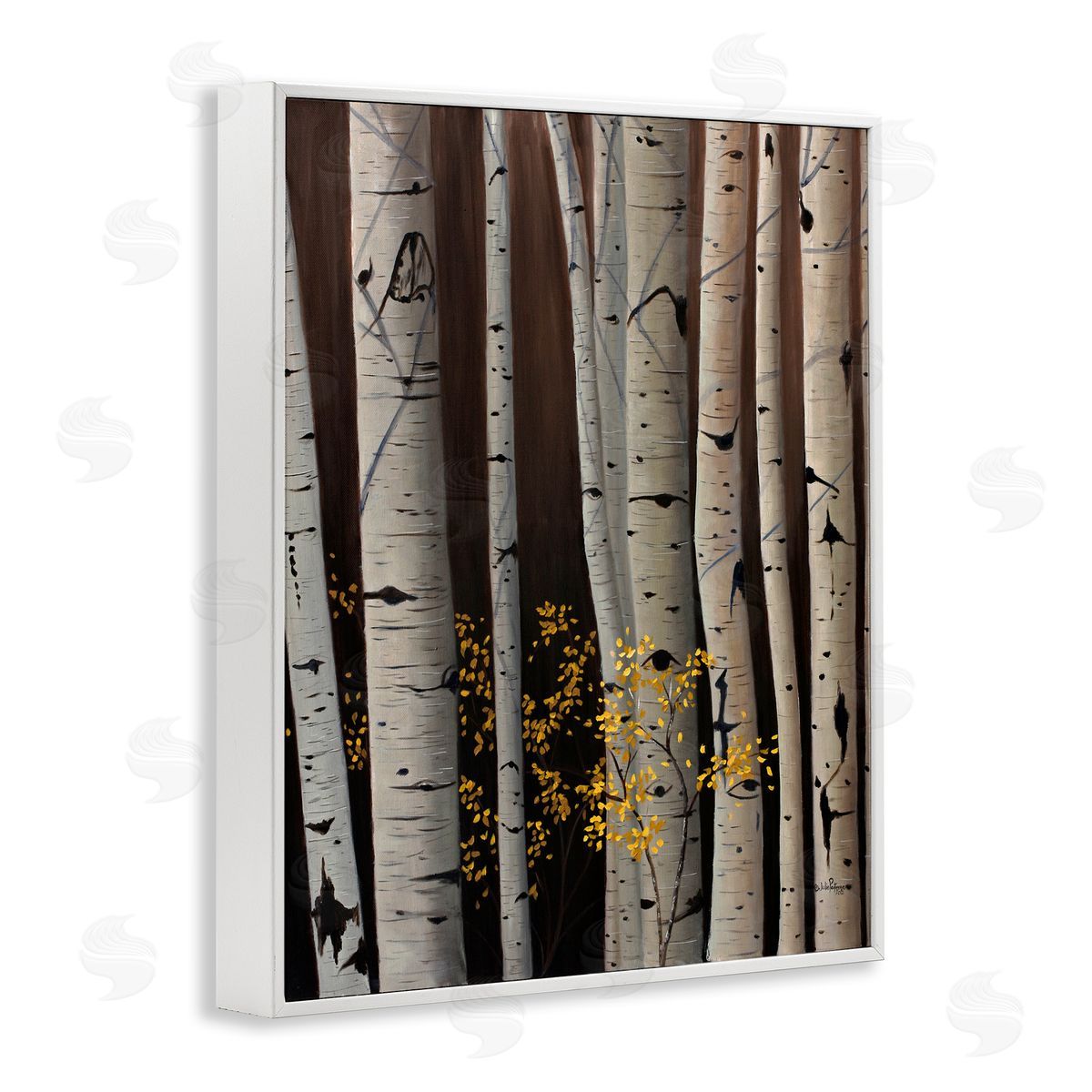 Julie Peterson Autumnal Birch Tree Trunks Canvas Wall Art Print