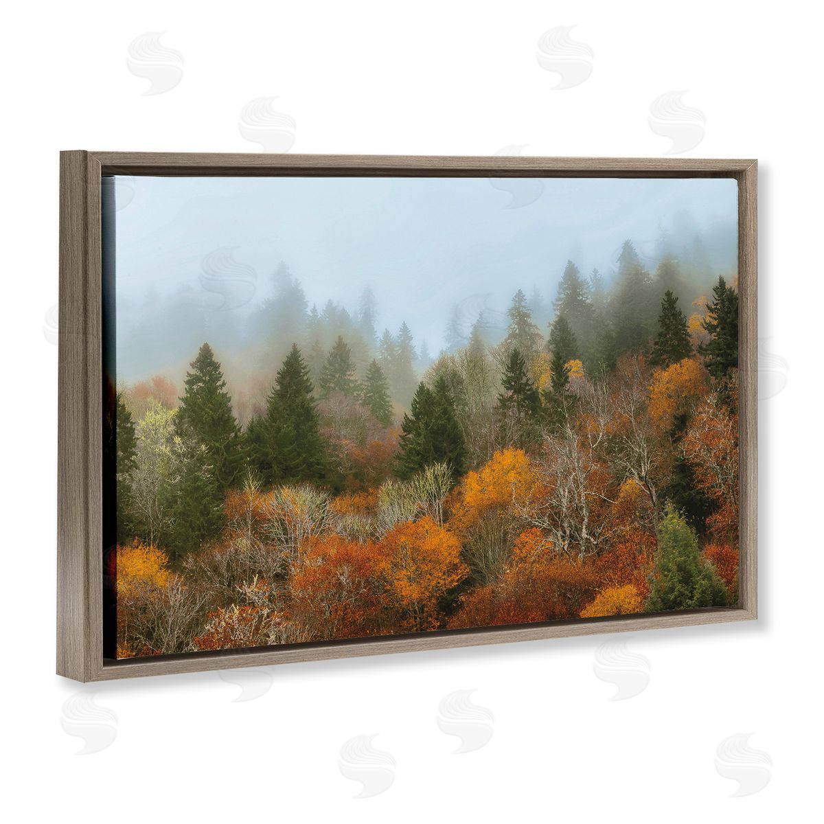 D. Burt Autumn Mountain Overview Canvas Wall Art Print