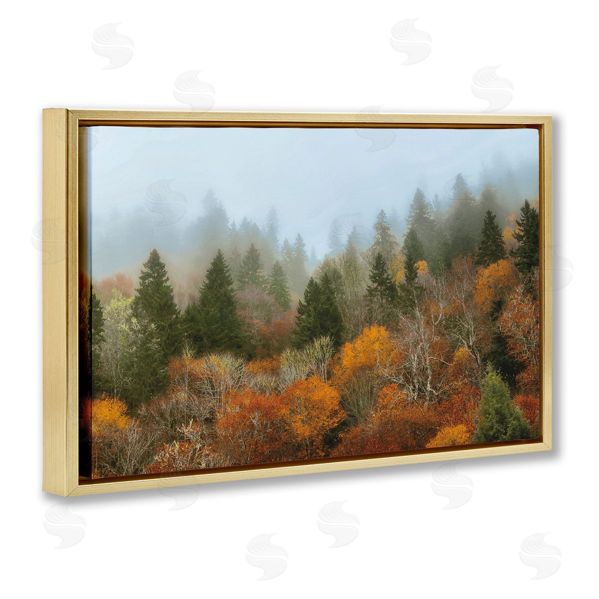 D. Burt Autumn Mountain Overview Canvas Wall Art Print