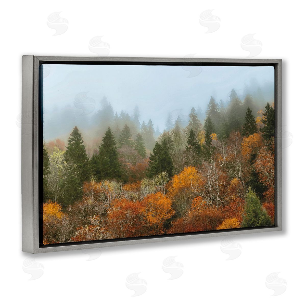 D. Burt Autumn Mountain Overview Canvas Wall Art Print