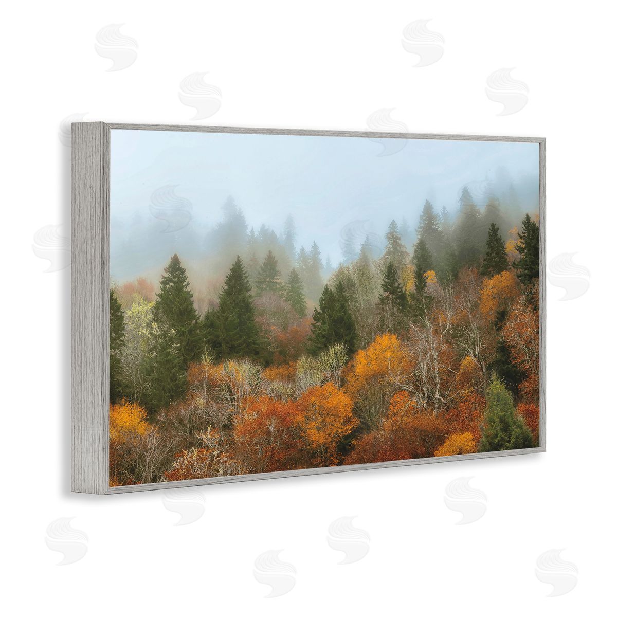 D. Burt Autumn Mountain Overview Canvas Wall Art Print