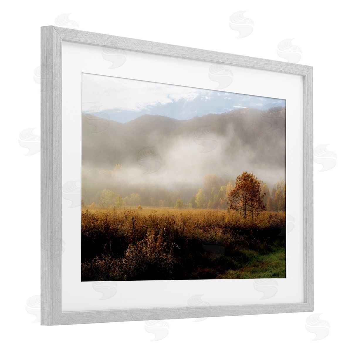 D. Burt Lifting Fog over Nature Canvas Wall Art Print