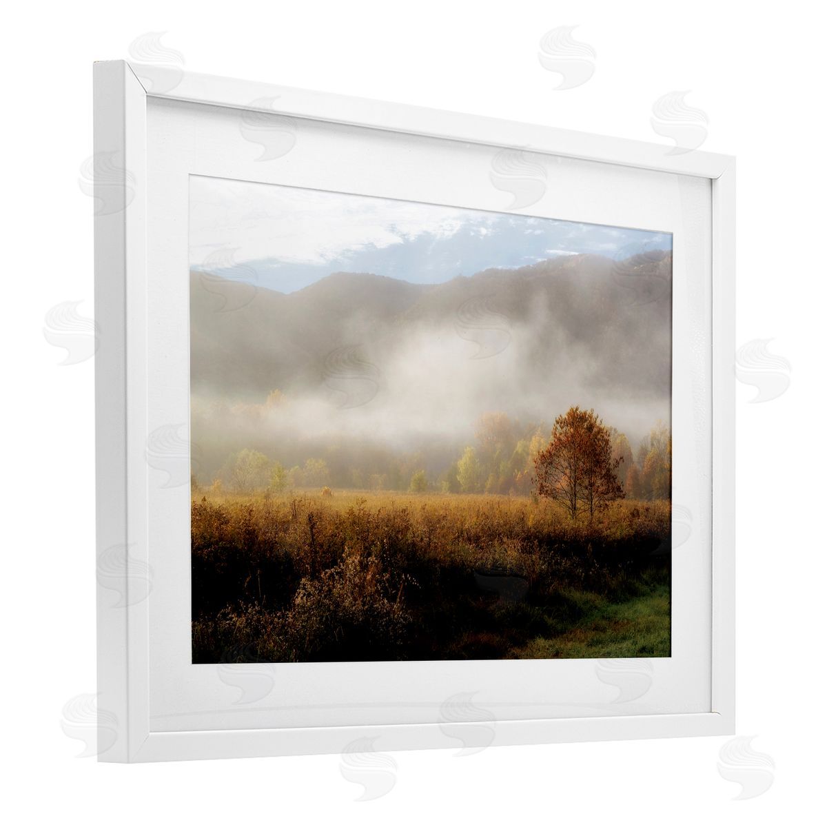 D. Burt Lifting Fog over Nature Canvas Wall Art Print