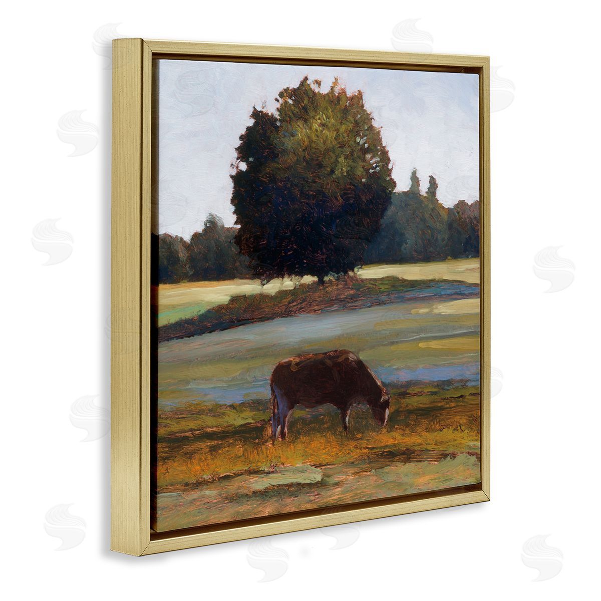Kent Lovelace Grazing Cattle Pasture with Tree Canvas Wall Art Print
