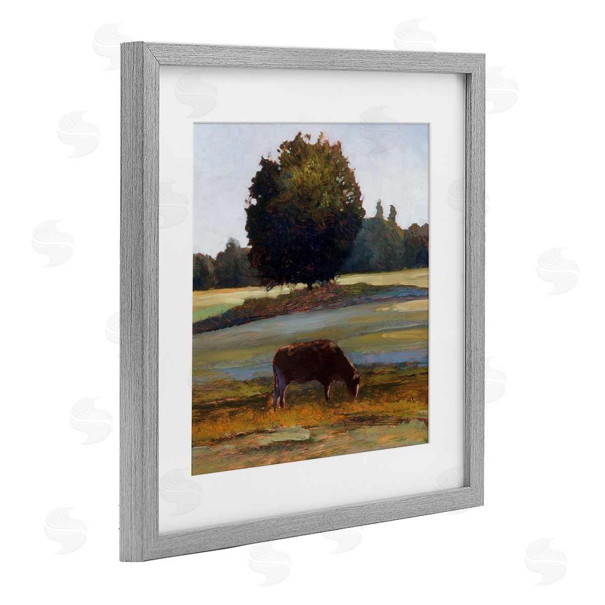Kent Lovelace Grazing Cattle Pasture with Tree Canvas Wall Art Print