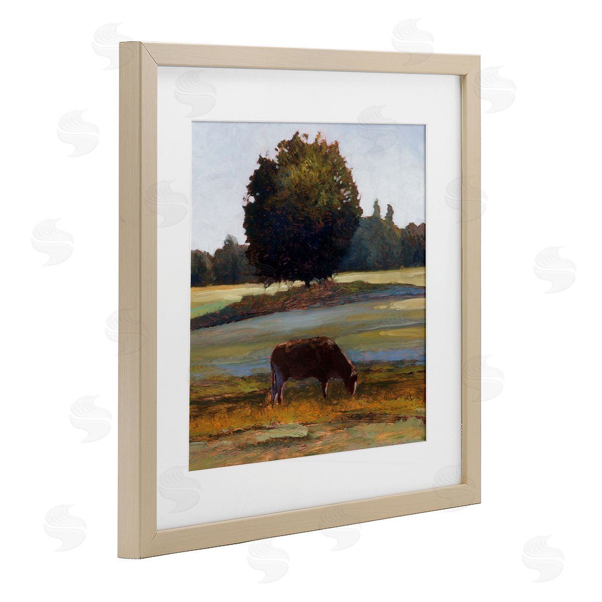 Kent Lovelace Grazing Cattle Pasture with Tree Canvas Wall Art Print