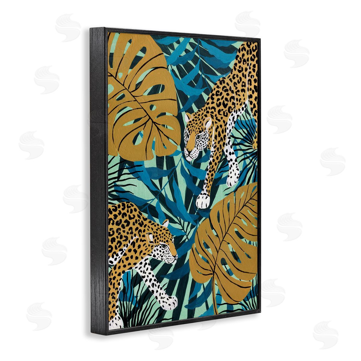 Yvette St. Amant Stalking Cheetahs with Leaves Canvas Wall Art Print