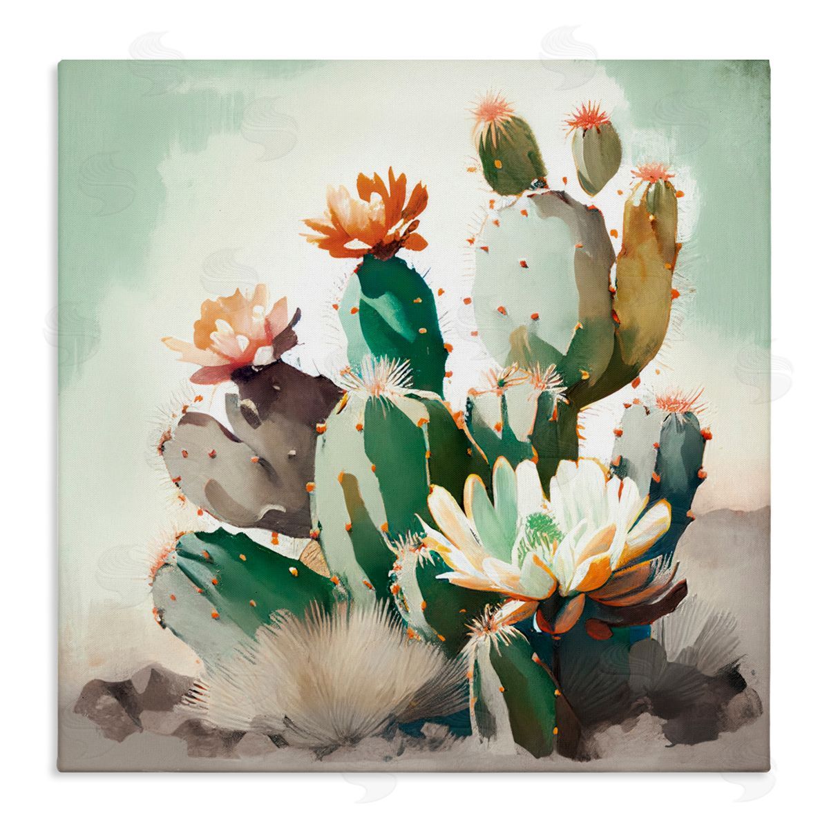 Titan Turner Desert Blooms in Vivid Tones Canvas Wall Art Print