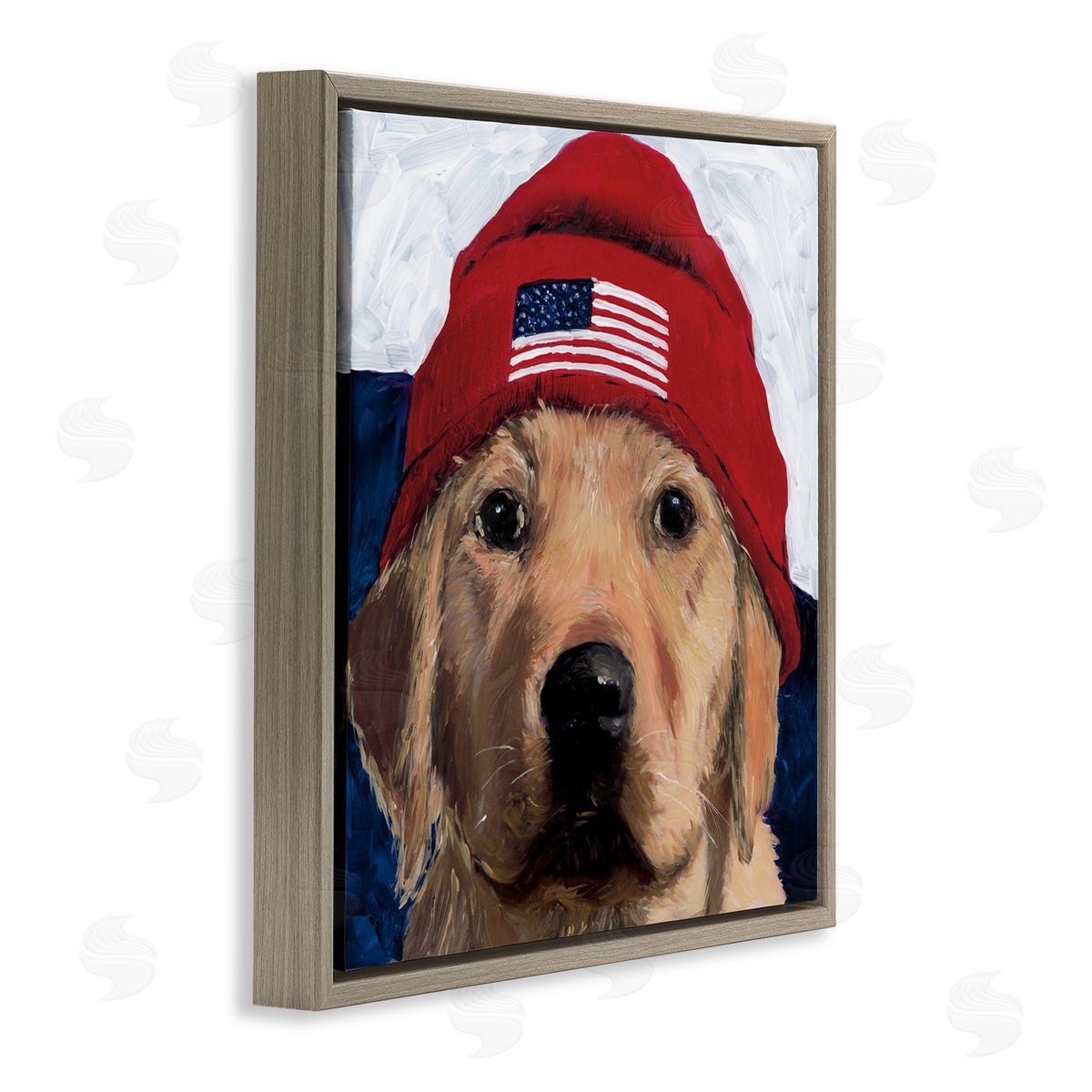 Wani Pasion American Dog in Hat Canvas Wall Art Print