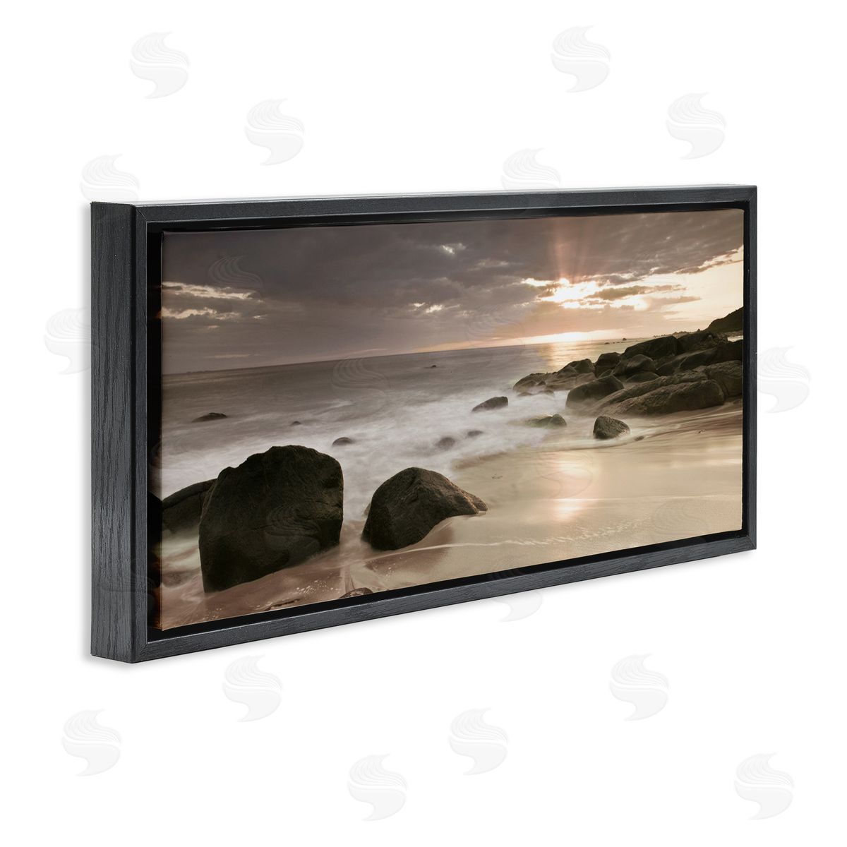 Assaf Frank Midnight Sunset on Beach Canvas Wall Art Print