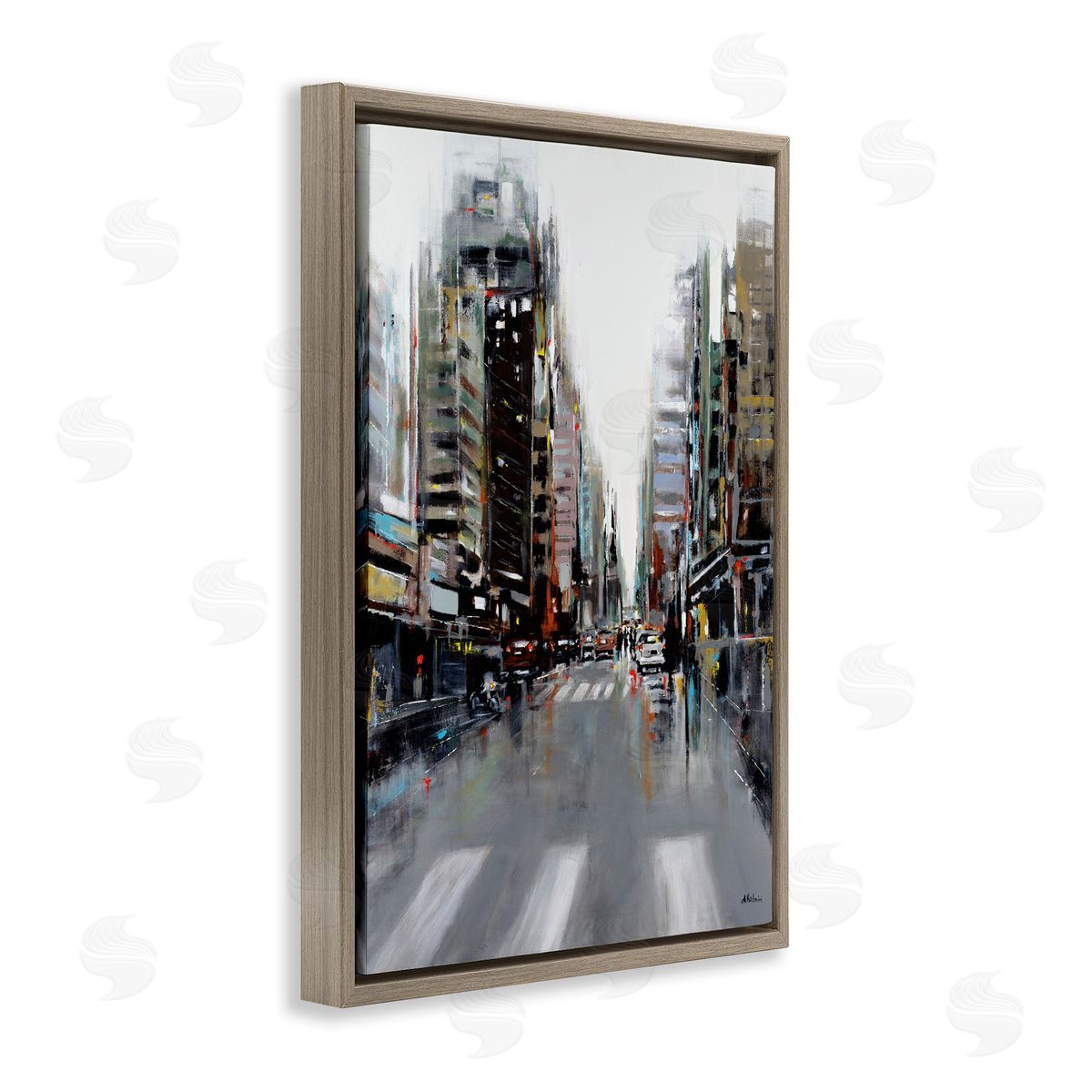 Aziz Kadmiri La Ville Cityscape Canvas Wall Art Print