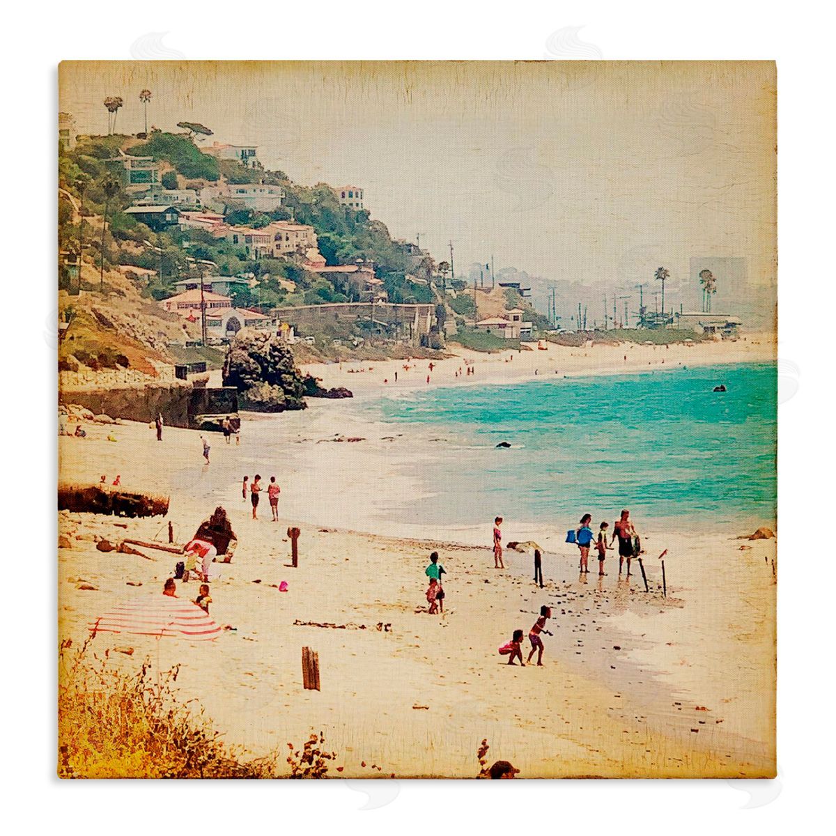 Marina Drasnin Vintage Summer Beach Day Canvas Wall Art Print